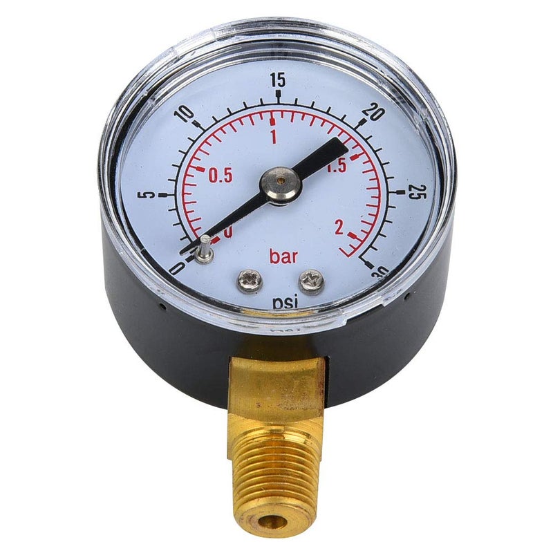 Mechanical Pressure Gauge 0 30psi 0 2bar Dual Scale Metal Casing For Air Oil Water - Image 5