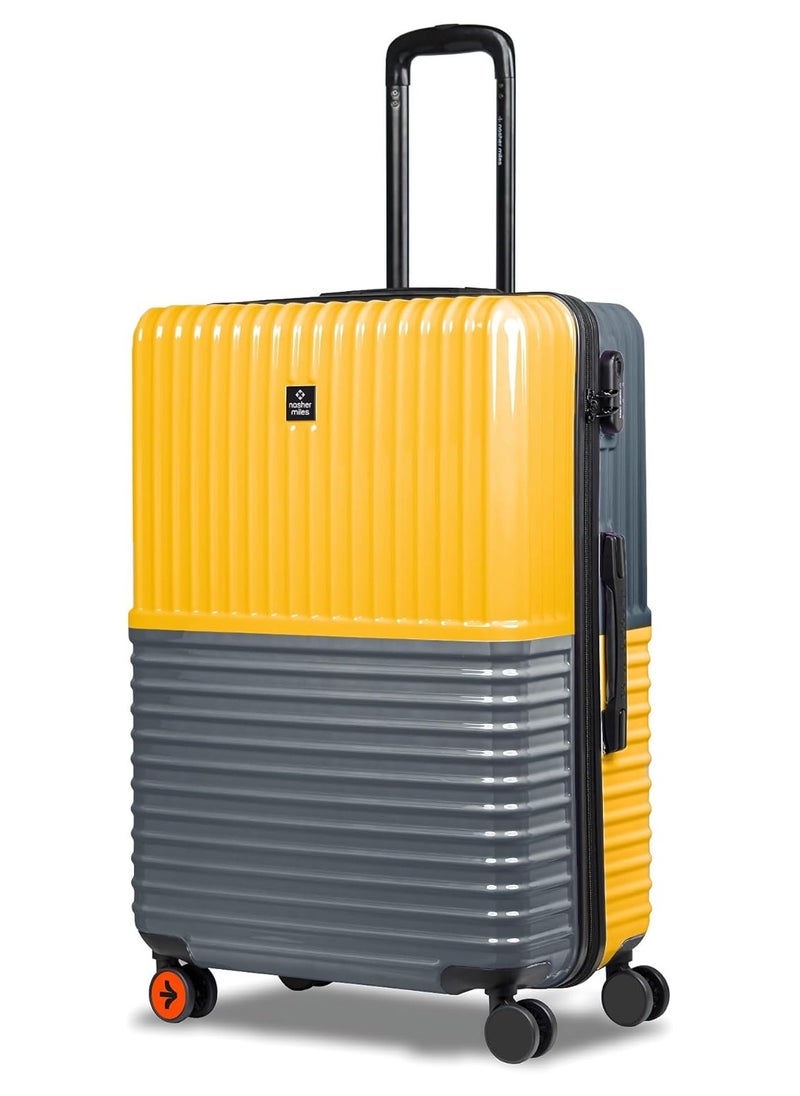nasher miles Nasher Miles Istanbul Hard-Sided ABS and PC Check-in Luggage 28 inch | 75cm | 8 Wheels Large Trolley Bag for Travel | Suitcase (Yellow Grey)  - Image 1