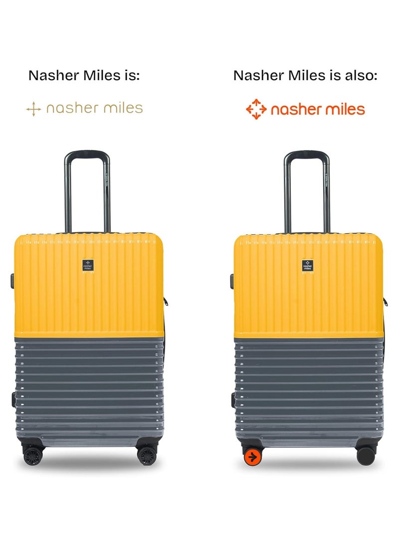 nasher miles Nasher Miles Istanbul Hard-Sided ABS and PC Check-in Luggage 28 inch | 75cm | 8 Wheels Large Trolley Bag for Travel | Suitcase (Yellow Grey)  - Image 2