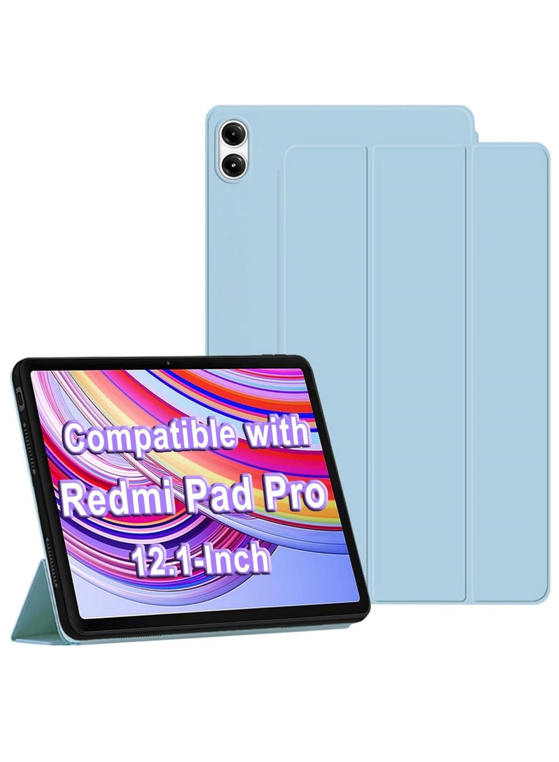 Captaintech Case for Xiaomi Redmi Pad Pro 12.1 inch 2024 Released Soft TPU Matte Back Cover with Pencil Slot Standing Folio Slim Lightweight Shell Protective Smart Cover  - Image 1