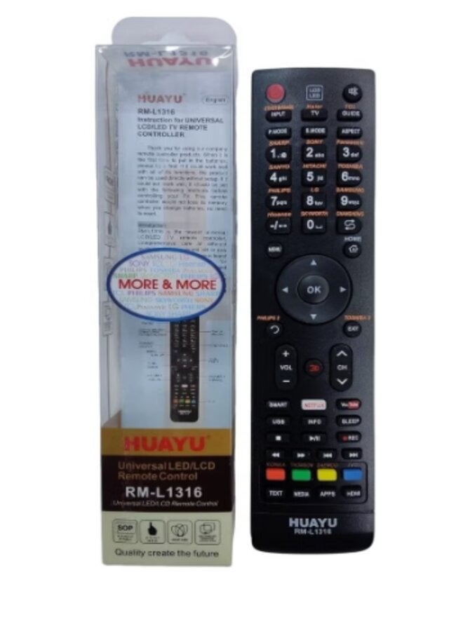 Universal Remote Control Use for LED/LCD/HD/ Smart Plasma TV Nexflix YouTube