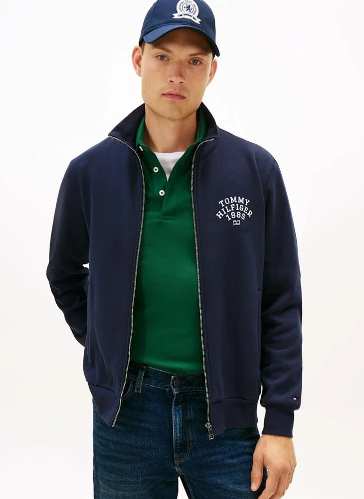 Arch Stand Collar Zip Sweatshirt