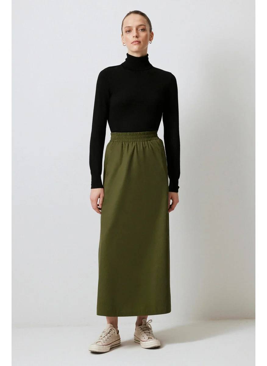 Touche Elastic Waist Gabardine Skirt