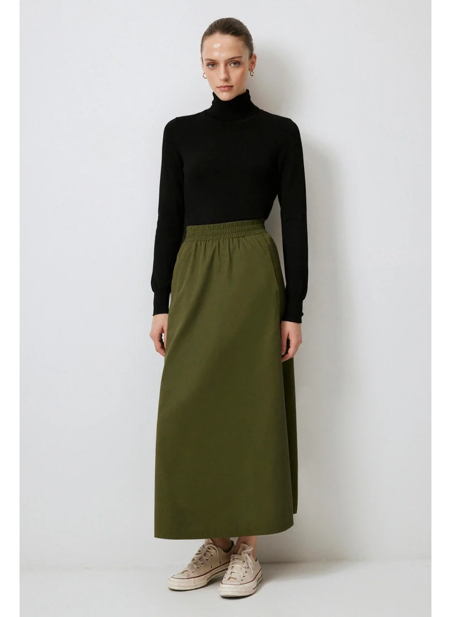 Touche Elastic Waist Gabardine Skirt