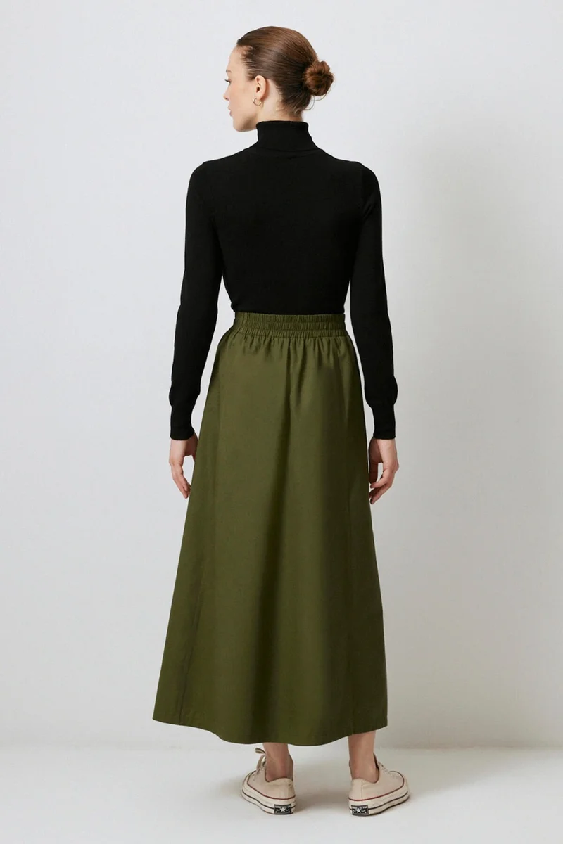 Touche Elastic Waist Gabardine Skirt