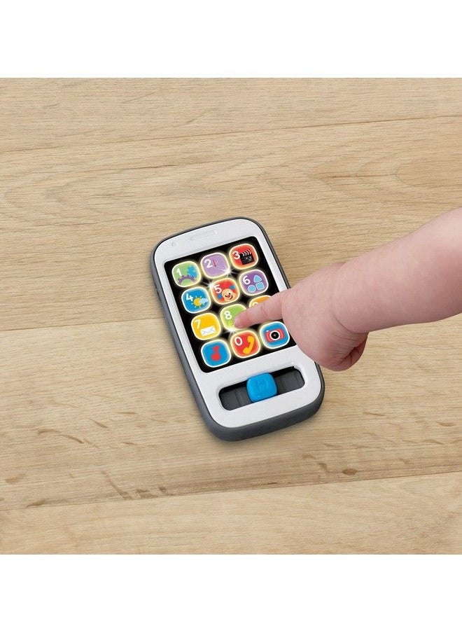 Fisher-Price - Laugh & Learn Smart Phone Gray, Pretend Phone Musical Infant Toy With Lights And Learning Content - Image 1