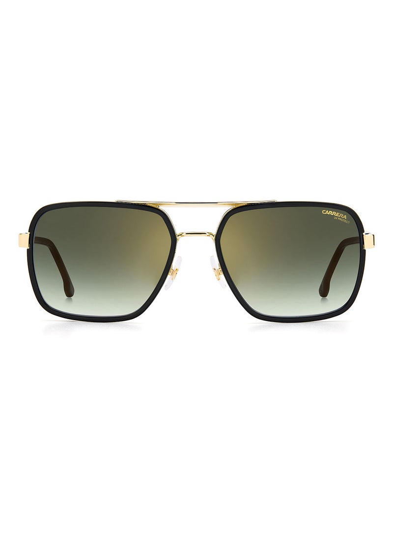 Carrera نظارات شمسية مستطيلة للحماية من الأشعة فوق البنفسجية CARRERA 256/S GOLD BLCK 58  - Image 2