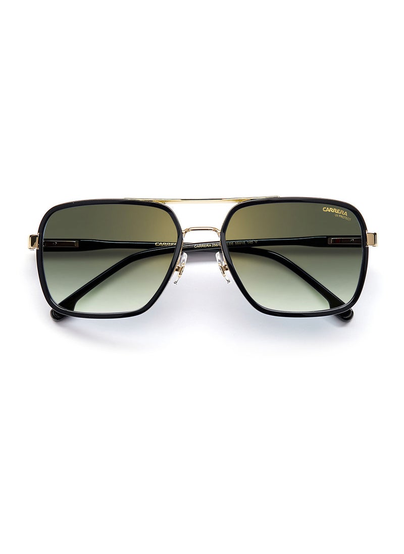 Carrera نظارات شمسية مستطيلة للحماية من الأشعة فوق البنفسجية CARRERA 256/S GOLD BLCK 58  - Image 4
