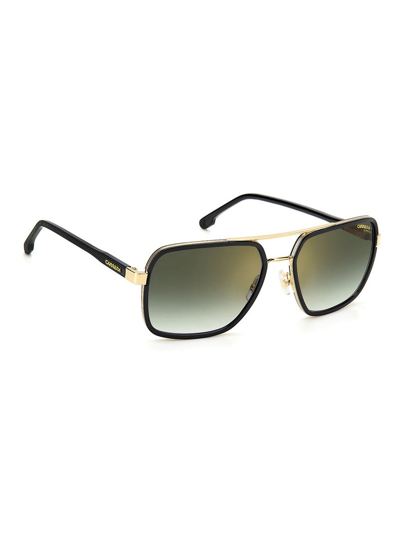 Carrera نظارات شمسية مستطيلة للحماية من الأشعة فوق البنفسجية CARRERA 256/S GOLD BLCK 58  - Image 3
