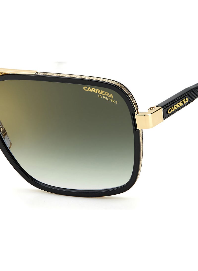 Carrera نظارات شمسية مستطيلة للحماية من الأشعة فوق البنفسجية CARRERA 256/S GOLD BLCK 58  - Image 5