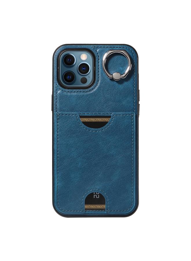 Zaboon Case For iPhone 12 Pro Max Calf Texture Card Slot Ring Holder Phone Case - Image 2