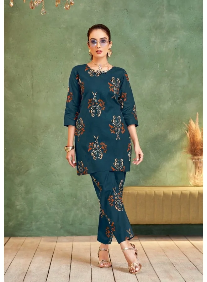 أميا DESIGNER-COTTON-PRINTED-INDO-WESTERN-COORD-SET