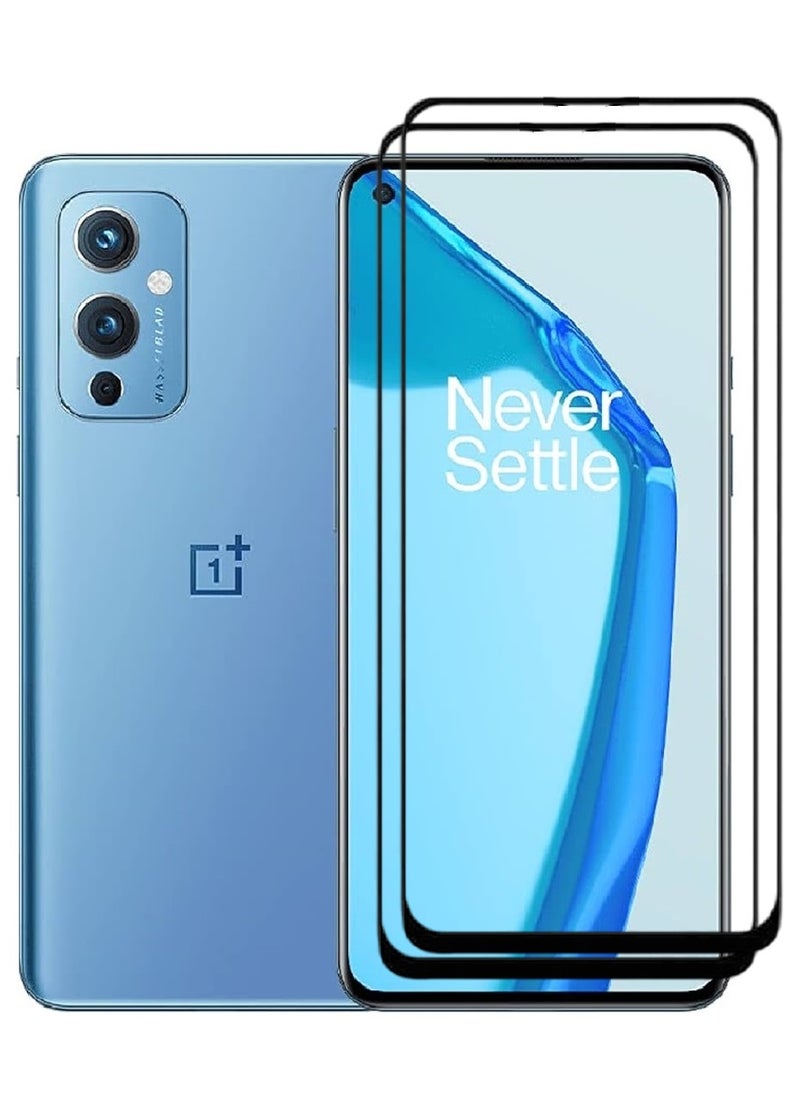 AINA حماية شاشة زجاجية مقسّاة 2 قطعة 5D مصممة لهاتف OnePlus 9 تغطية كاملة من الحافة إلى الحافة وخالية من الفقاعات - Image 1