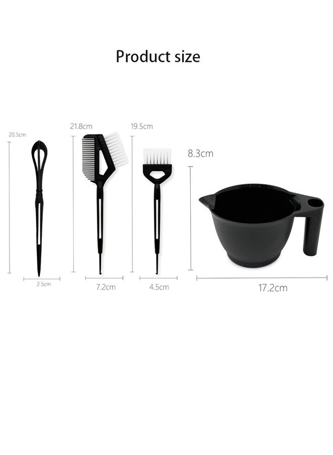 مجموعة أدوات صبغ الشعر المكونة من 4 قطع تشمل وعاء لصبغ الشعر وفرشاة صبغ ومشط ذو طرف مدبب وخلاط لصبغ الشعر بنفسك، أدوات صالون تجميل. - Image 3