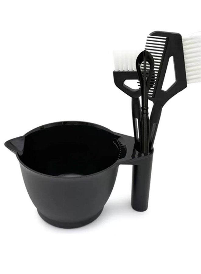 مجموعة أدوات صبغ الشعر المكونة من 4 قطع تشمل وعاء لصبغ الشعر وفرشاة صبغ ومشط ذو طرف مدبب وخلاط لصبغ الشعر بنفسك، أدوات صالون تجميل. - Image 1