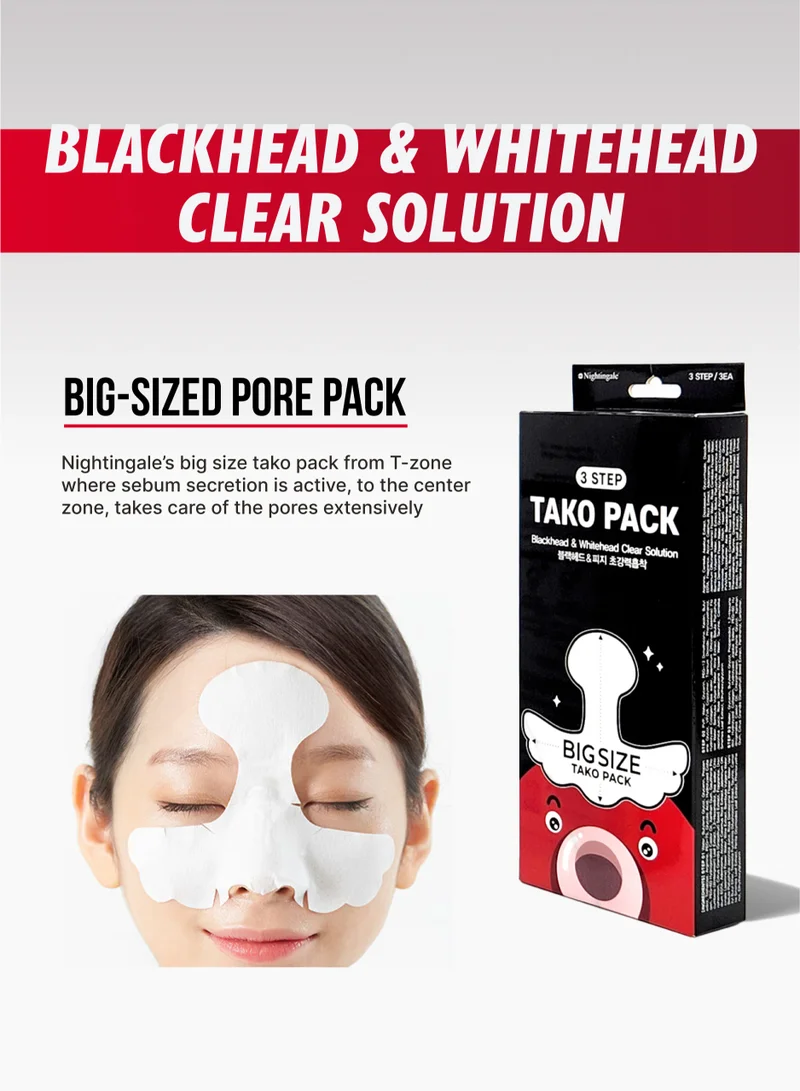 nightingale Korean 3-Step Tzone Pore Patches 3 in 1 Pack - Blackhead Remover for Nose