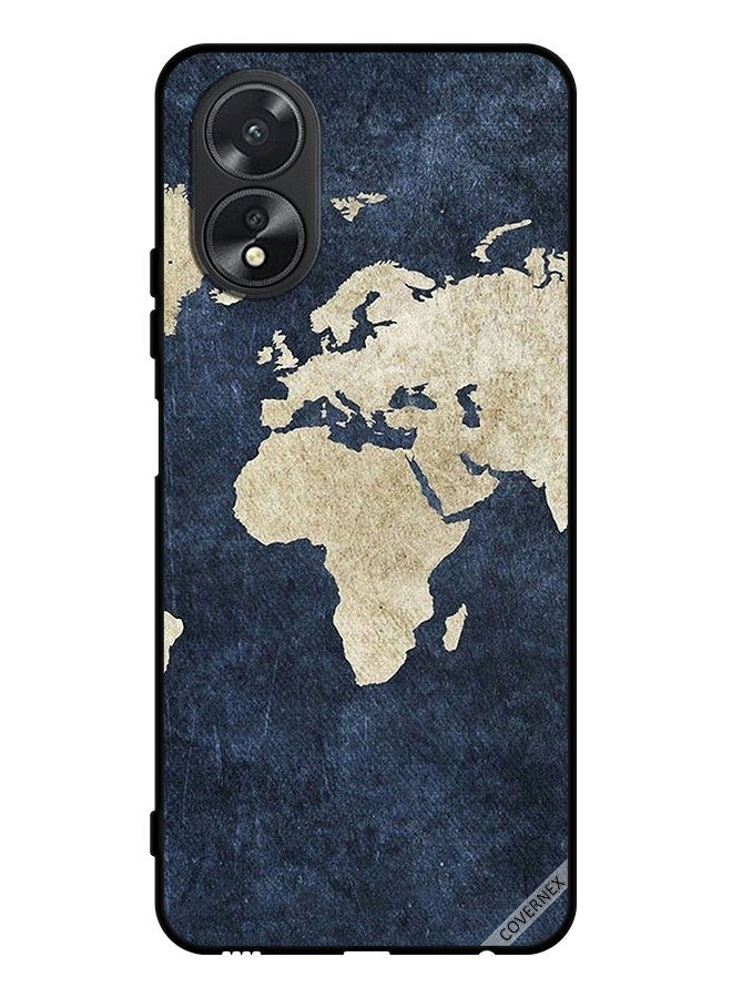 Covernex Protective Case Cover For Oppo A38 Map On Jeans Pattern - Image 1