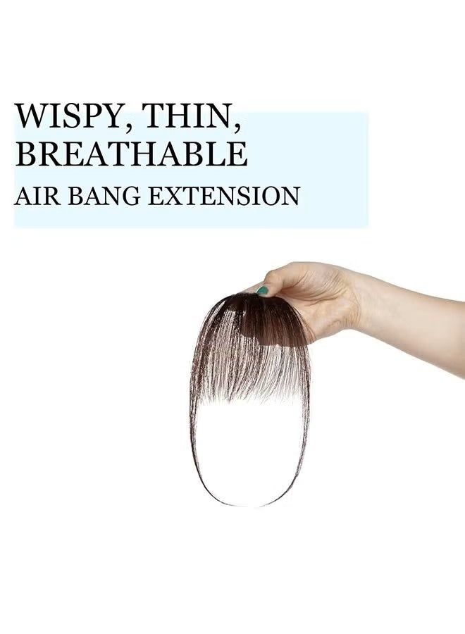 Air Bangs Hair Piece for Clip in Real Bangs Hair, Hair Two Side Bangs With Temples Thin One Piece Hair Air Fringe Clip On Hair Bangs Hair Extensions for Women Girls (Light Brown) - Image 4