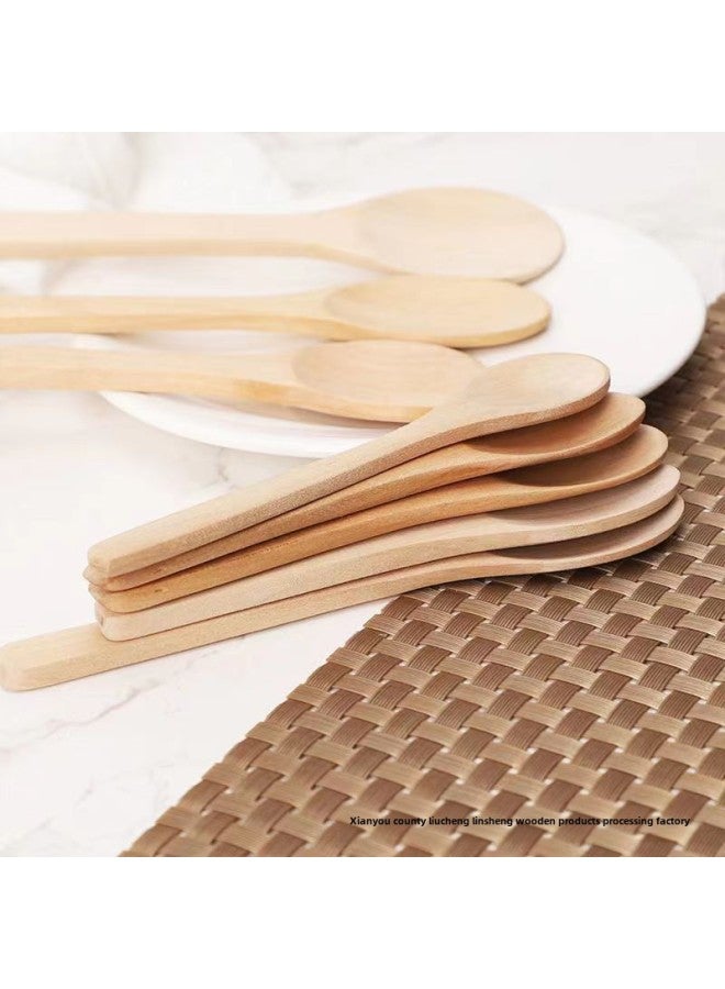 Inner Lotus Wood Paint-free Spoon Round Spoon Pointed Spoon Solid Wood Spoon Food Grade Honey Spoon Ice Cream Spoon Small Spoon-Specifications:Big Round Spoon  - Image 4