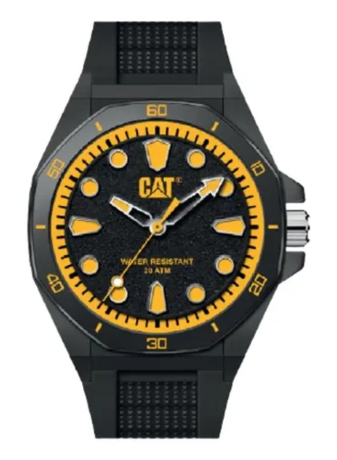 كاتربلر ساعة رجالية CAT Caterpillar Octa Shield 3HD، 43 مم، أسود بالكامل، مقاومة للماء 200 متر - Image 1