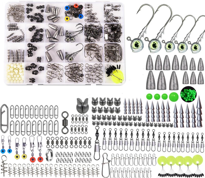 DAMIDEL 600 Pcs/Tackle Box Fishing Kit-Fishing Hooks,Sinkers, Swivels Snaps,Top Water Lure,Spoons,Soft Lures,Jig Heads, Frogs, Minnow, Accessories Equipment- Saltwater Freshwater Bass Bait Gear - Image 4