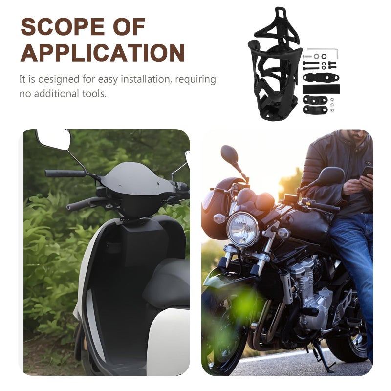 Adjustable Motorcycle Cup Holder Water Bottle Expander With Telescopic Clamp - Image 4