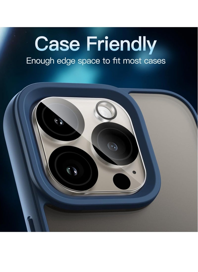 vesus Camera Lens Protector for iPhone 15 Pro 6.1-Inch and iPhone 15 Pro Max 6.7-Inch, 9H Tempered Glass, Anti-Scratch, Case Friendly, Does Not Affect Night Shots, HD Clear, 3-Pack - Image 5