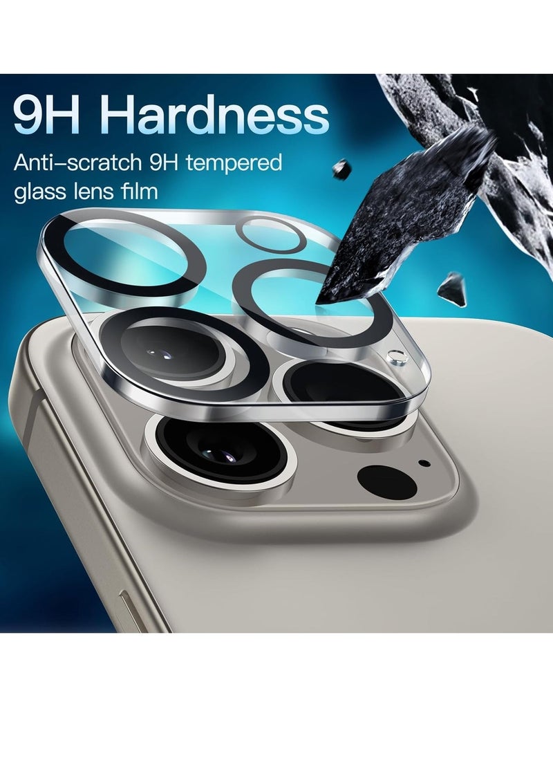 vesus Camera Lens Protector for iPhone 15 Pro 6.1-Inch and iPhone 15 Pro Max 6.7-Inch, 9H Tempered Glass, Anti-Scratch, Case Friendly, Does Not Affect Night Shots, HD Clear, 3-Pack - Image 2