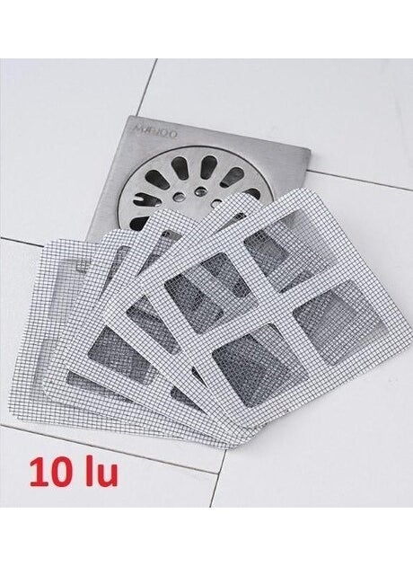 Neler Geldi Neler 10 Pieces Adhesive Bathroom Drain Strainer Hair Catcher Strainer Bathroom Shower Drain Anti-Clogging Strainer  - Image 1