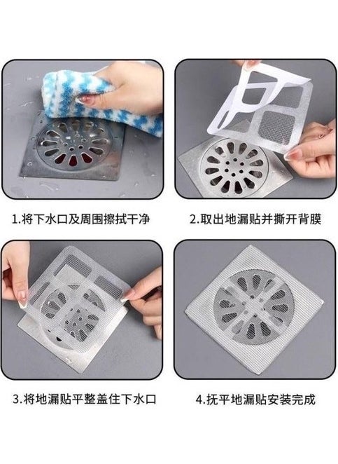 Neler Geldi Neler 10 Pieces Adhesive Bathroom Drain Strainer Hair Catcher Strainer Bathroom Shower Drain Anti-Clogging Strainer  - Image 5