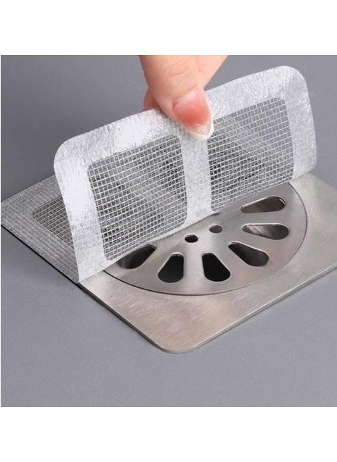 Neler Geldi Neler 10 Pieces Adhesive Bathroom Drain Strainer Hair Catcher Strainer Bathroom Shower Drain Anti-Clogging Strainer  - Image 3