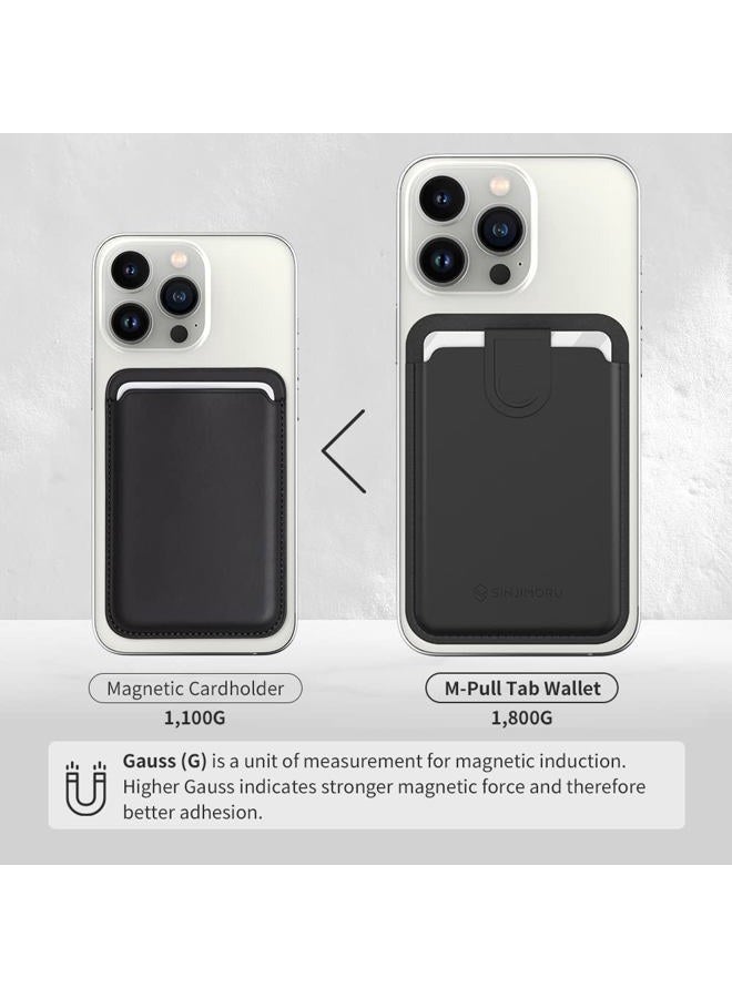 Sinjimoru Pull & Eject Magnetic Wallet for iPhone, Vegan Leather Magnetic Card Holder, Compatible with MagSafe Wallet, M-Pull Tab Wallet Lavender - Image 4