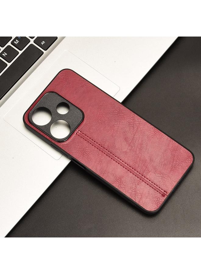 اس-توب جراب لهاتف Redmi 13 4G / Note 13R 5G جراب هاتف بنمط بقرة وحقيبة بطاقة خياطة - Image 2