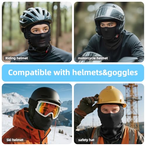 SPTSLFB Lightweight Motorcycle Balaclava for Men and Women - Ski Face Mask with Quick-Dry Lining for Skiing, Cycling, Hiking Army Green - Image 5