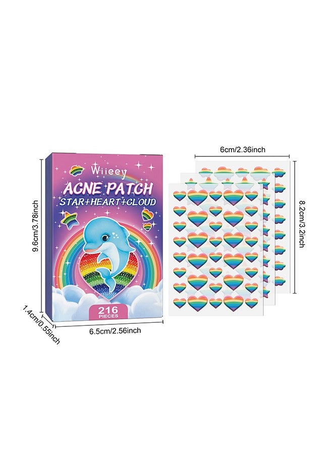 wiieey - 216 Pcs Lovely Prints Acne Patche Set, Salicylic Acid & Tea Tree Pimple Patches, Acne Repair Patch (Colorful) - Image 1
