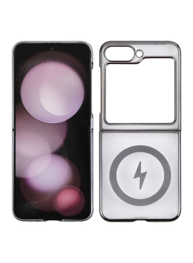 اس-توب جراب لهاتف Samsung Galaxy Z Flip6 6D لامع مطلي بالكهرباء من مادة البولي كربونات MagSafe - Image 1