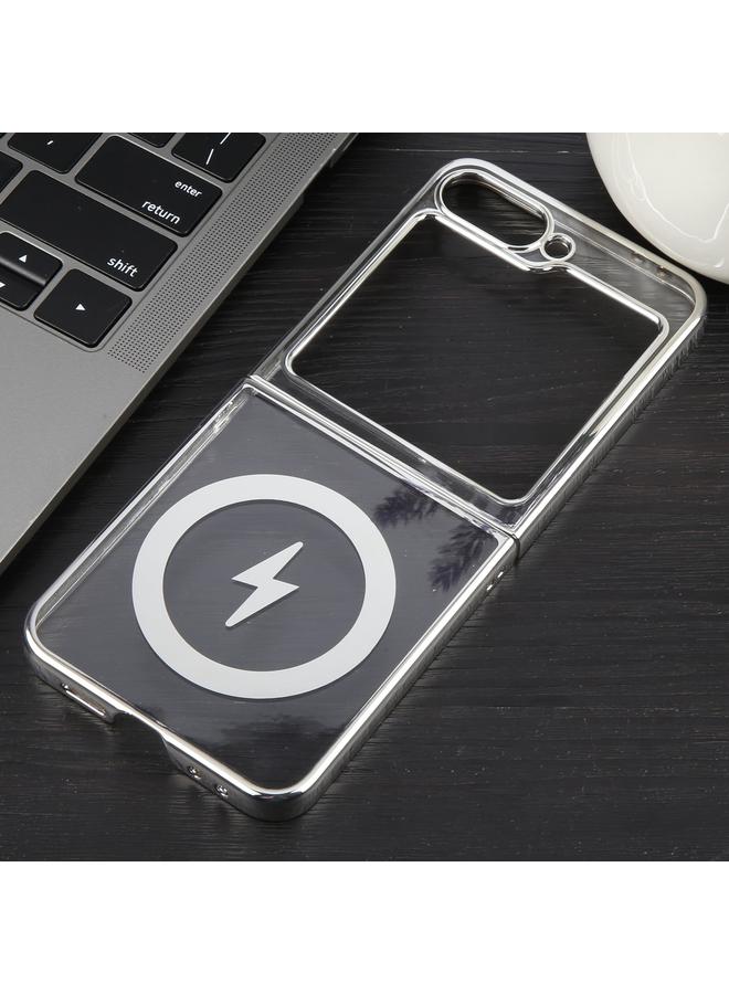 اس-توب جراب لهاتف Samsung Galaxy Z Flip6 6D لامع مطلي بالكهرباء من مادة البولي كربونات MagSafe - Image 2