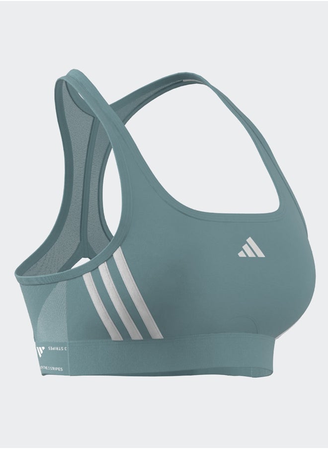 Adidas - Powerimpact Train Medium-Support 3-Stripes Bra - Image 1