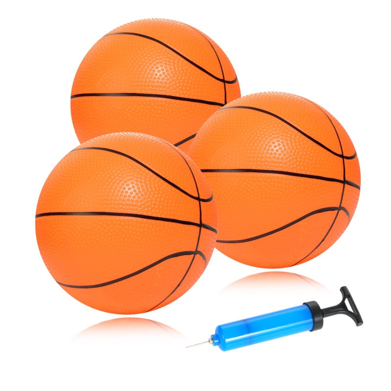 INTOWIND Mini Basketballs 3 Pack 7inch Small Basketball Size 3 Set with Pump Needle Ideal for Mini Hoop Outdoor Indoor Play Kids Basketball Party Favors - Image 3