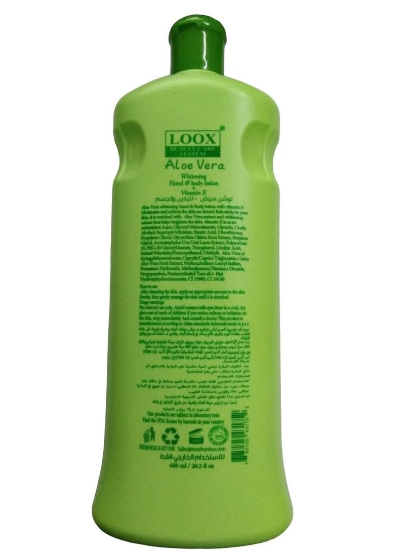 LOOX BEAUTY CARE SYSTEM Aloe Vera Whitening Hand And Body Lotion 600ml  - Image 2