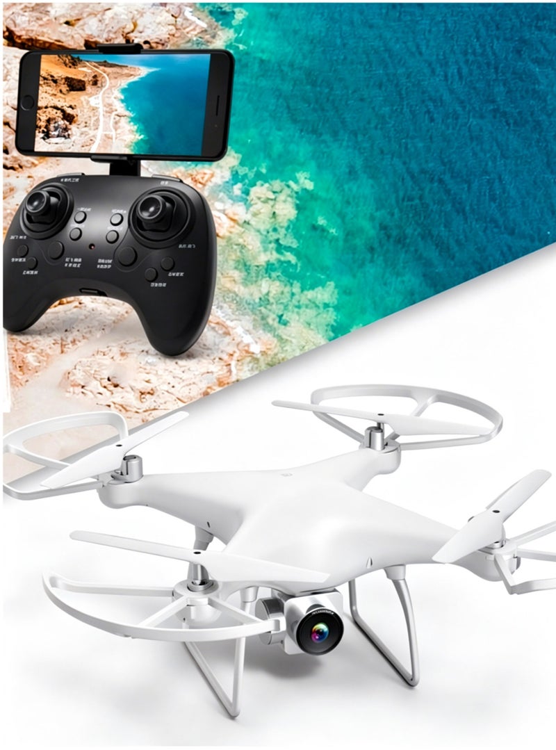 RC Quadcopter Aerial Drone with Protective Guards, Remote Control Beginner Drone with Altitude Hold, Headless Mode One Key Takeoff/Landing Drone for Kids & Adults Toy Gift - Image 1