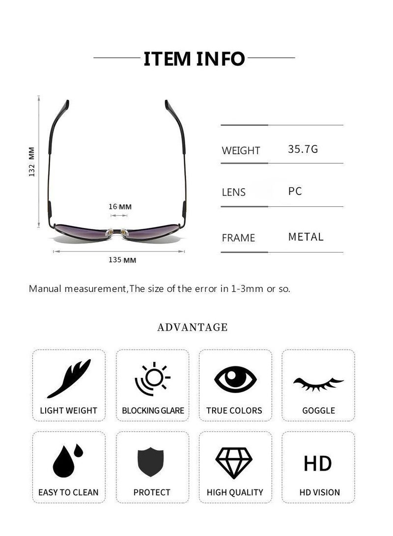 POLICE Men's Cycling Sunglasses Fashion Pilot Sunglasses Gold Framed with Brown UV Lenses - Image 4