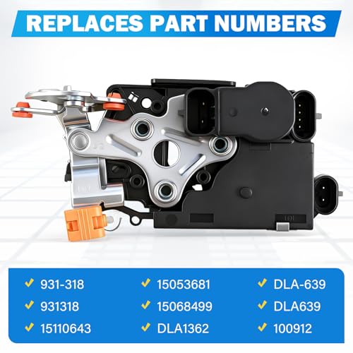 Tutor Auto Door Lock Latch Actuator Compatible with 2000-2007 Cadillac Escalade & Chevy Chevrolet Silverado Avalanche Suburban Tahoe & GMC Sierra Yukon, Front Left Driver Side, OE#931-318, 15110643, 15053681 - Image 3