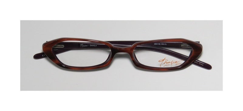 THALIA SODI Thalia Dahila For Ladies/Women Designer Full-Rim Shape Spring Hinges Plastic Temples Stunning Eyeglasses/Spectacles (51-16-140, Havana/Plum) - Image 2