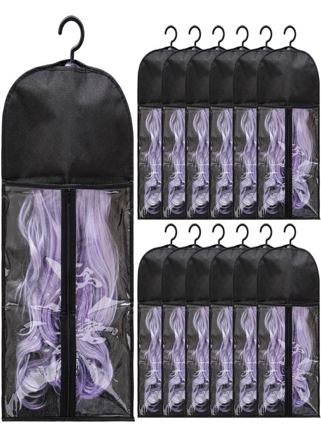 Hadwoer 12PCS Hair Extension Holder Wig Storage Bags with Hanger for Multiple Wigs, Dust-proof Wig Hanger Hair Extension Storage Wig Bags for Hair Extensions, Wigs & Accessories - Image 1