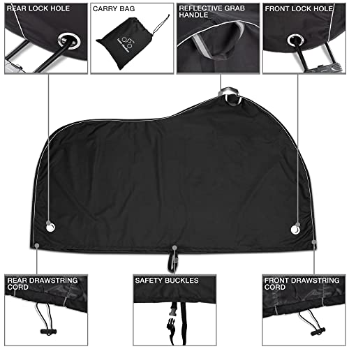 TeamObsidian Bike Cover - Waterproof Outdoor & Indoor Bicycle Storage For 1 to 3 Bikes - Heavy Duty Ripstop 210D Tent Material - Stationary Electric Bike Protection for All Seasons - Image 4
