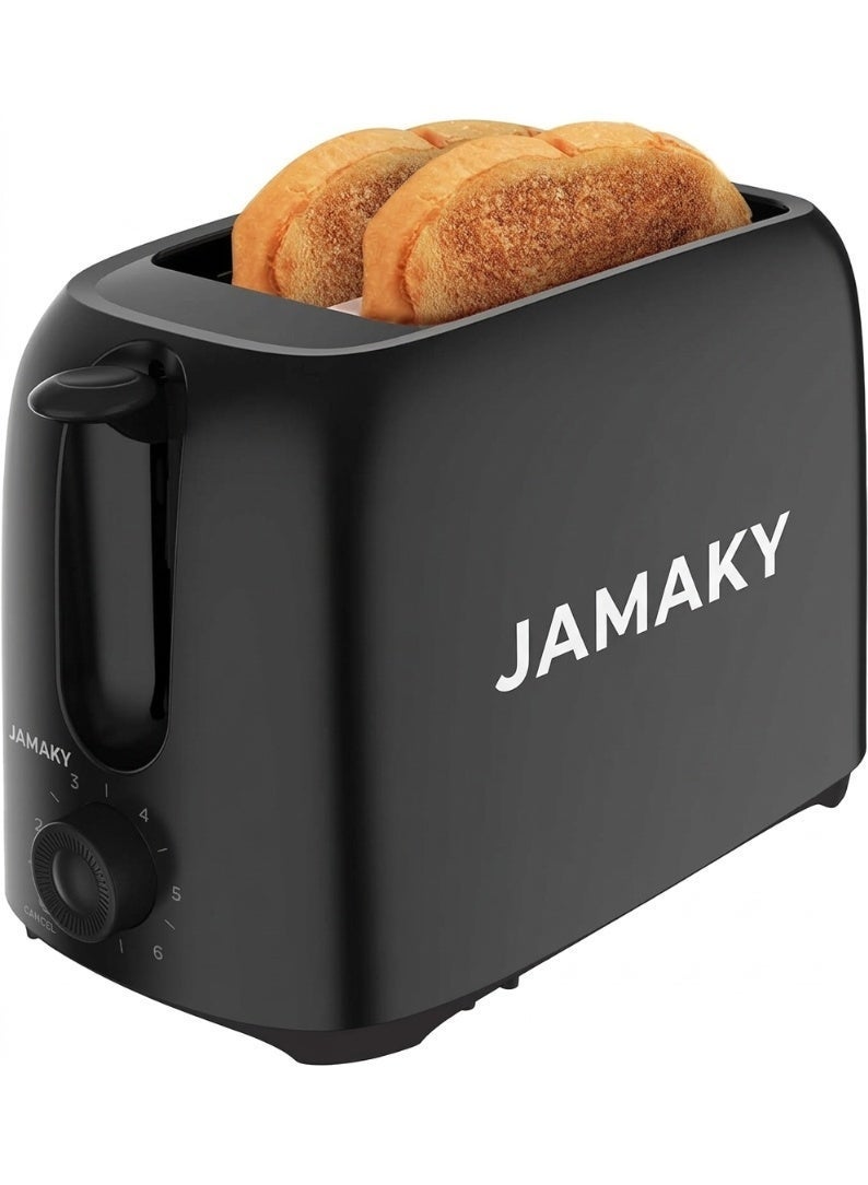 Jamaki 700W Electric Toaster - 2-Slice Capacity with 7 Browning Levels - Removable Crumb Drawer for Easy Cleaning - Model JMK2701 - Modern Black