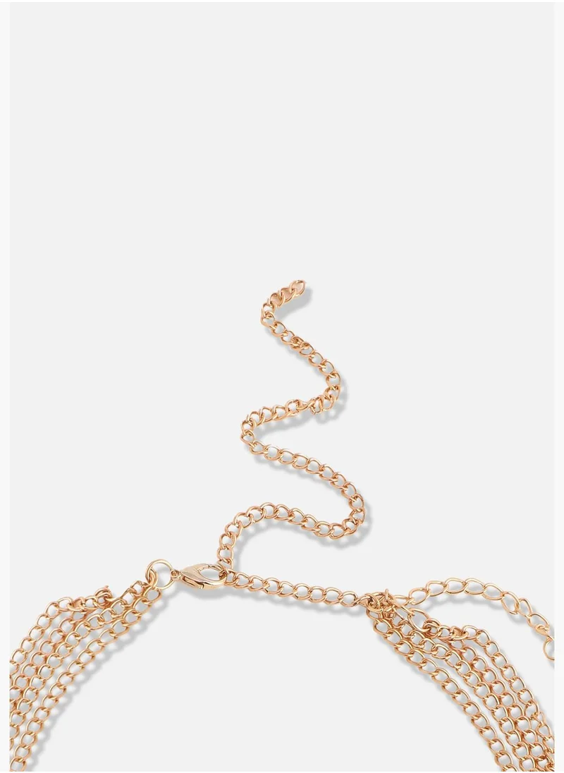 SOHI Gold Plated Pearls Party Necklace For Women