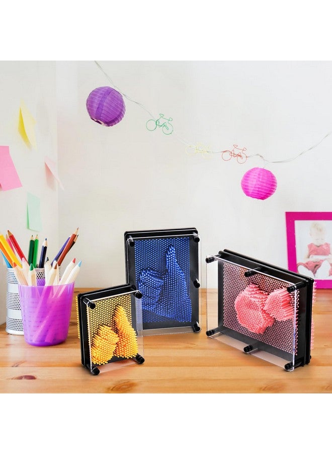 Dicunoy Dicunoy 3 Pack Plastic Pin Art Board, 3D Pin Art Sensory Toy, 3 Size Classic Pin Impression Sculpture Needle Toys for Children Creativity, Gift and Decoration for Adults, Customers, Home, Office  - Image 4