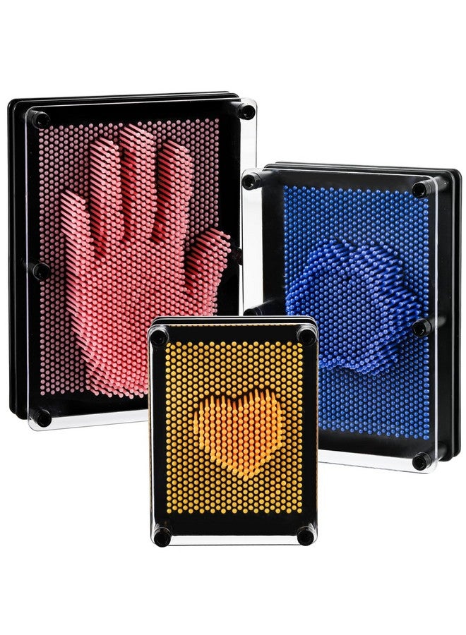 Dicunoy Dicunoy 3 Pack Plastic Pin Art Board, 3D Pin Art Sensory Toy, 3 Size Classic Pin Impression Sculpture Needle Toys for Children Creativity, Gift and Decoration for Adults, Customers, Home, Office  - Image 1